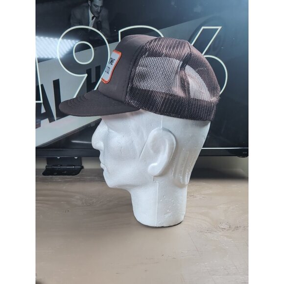 Vintage Maritime Tire Ltd Mesh Trucker Style Snapback Hat Retro 80's Brown Auto - Picture 3 of 9